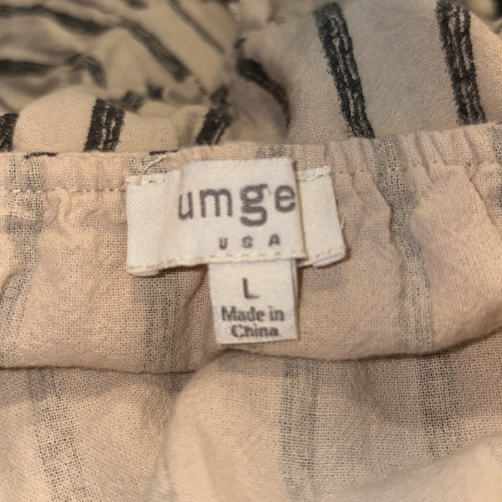 Umgee strapless jumpsuit with bell bottom raw hem legs Size L AR17 - Picture 4 of 5